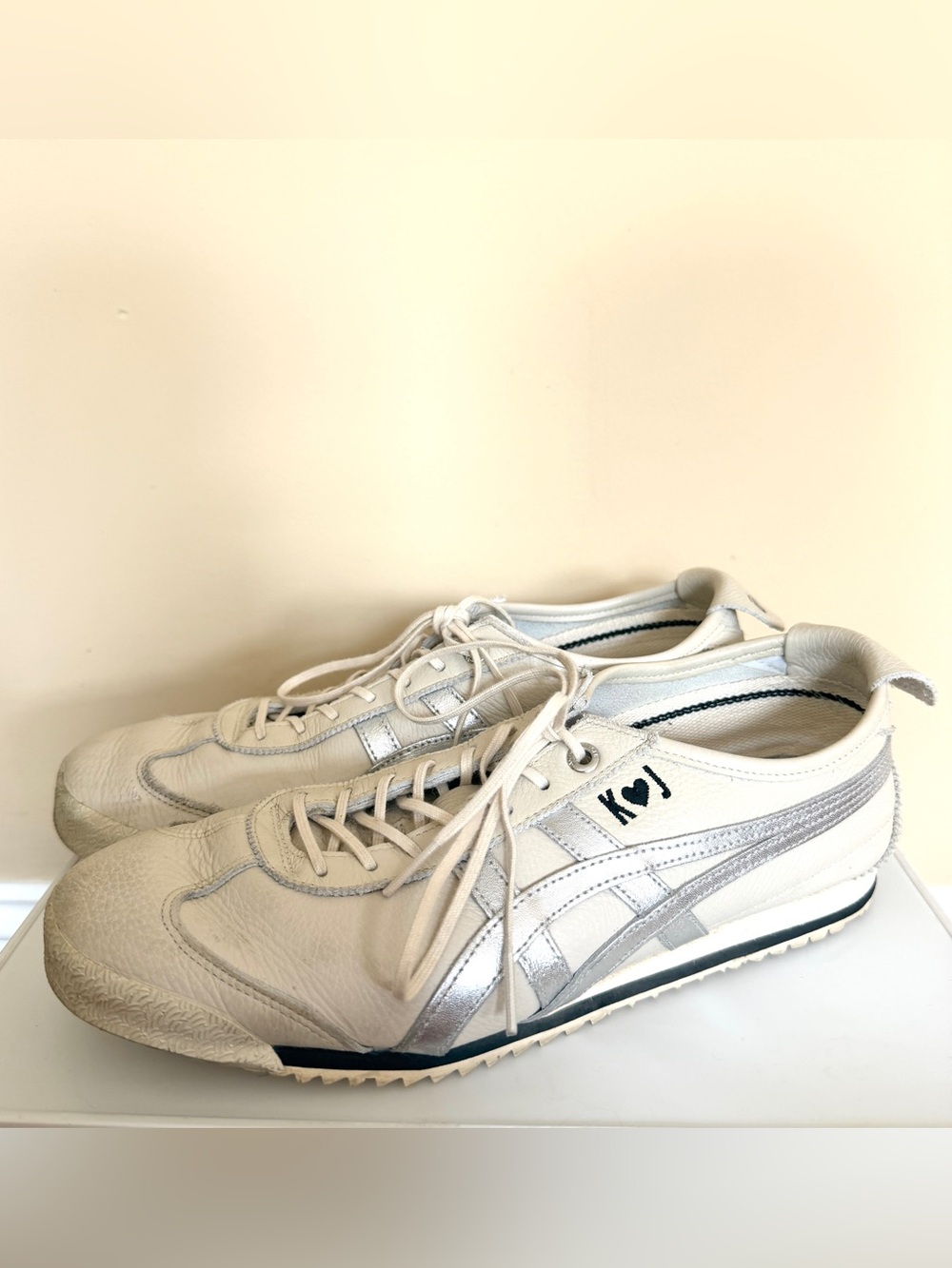 Onitsuka Tiger by Asics White & Silver Low-Profile Sneakers